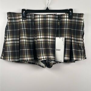 Almost Famous Plaid Pleated Skort For Teens